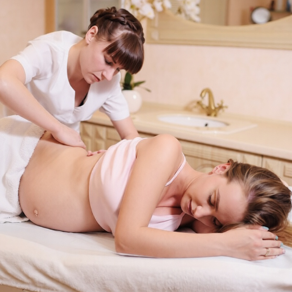 How Is a Prenatal Massage Different – therapist giving gentle prenatal massage to a pregnant woman for comfort